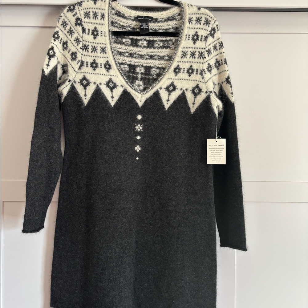 Moda International Patterned Long Sleeve Dress